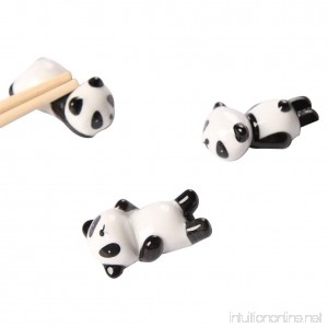 Freedi Cute Panda Chopsticks Rest Holder Set Chinese Ceramic Chopsticks Stand Spoon Fork Holder Rack Practical Tablewares Accessories 3 Pcs (Style A) - B07DQH3GMP